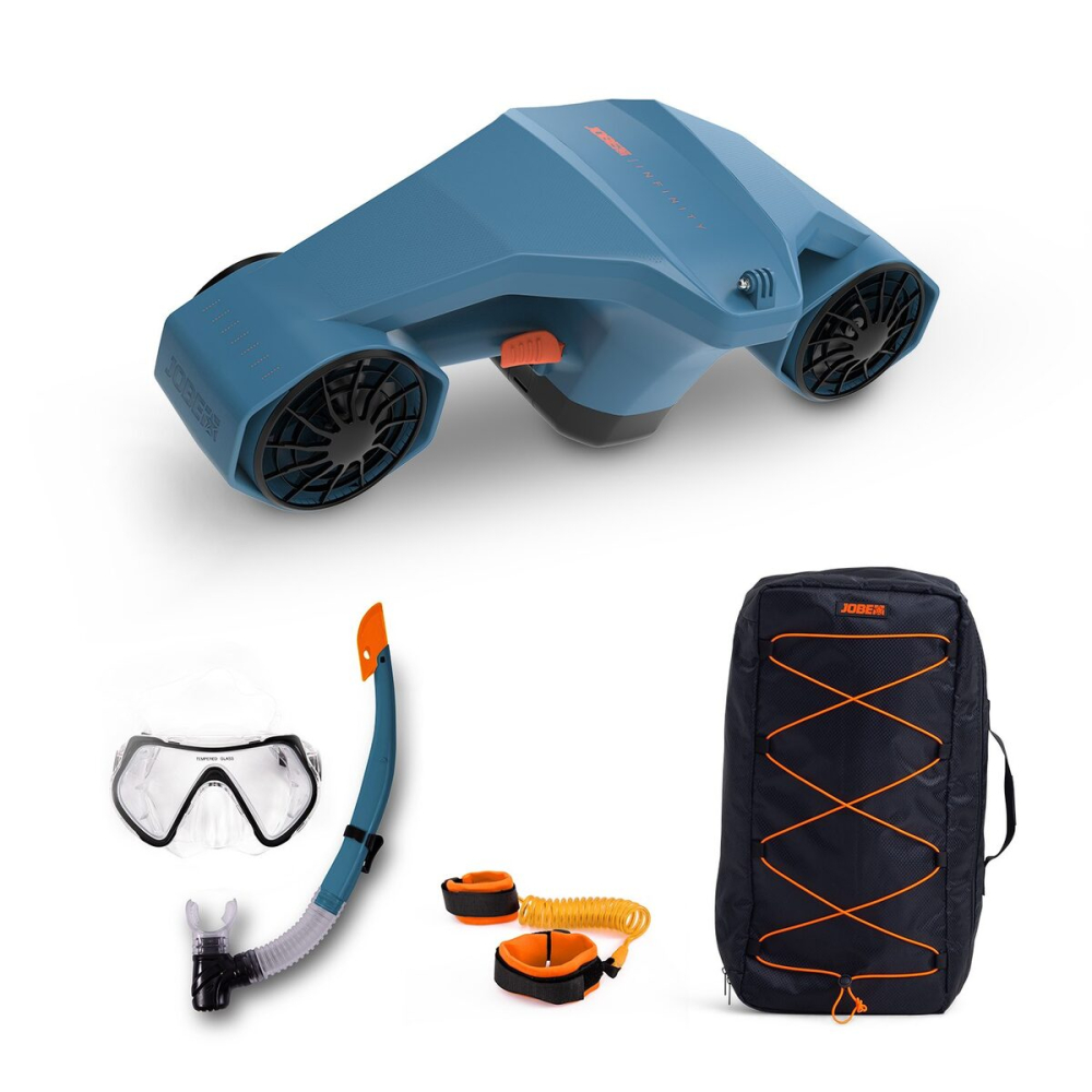 Jobe Infinity Seascooter Pro csomag víz alatti roller táskával és snorkeling készlettel