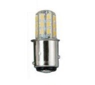 LED izzó BA15d 360°, 12V, 2W, 24 LED meleg fehér