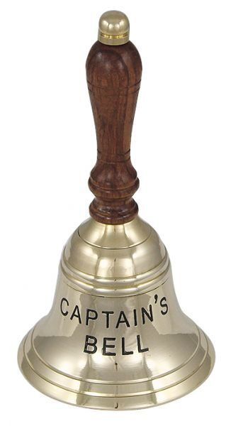 Réz asztali csengő CAPTAIN'S BELL felirattal - 16,5 cm