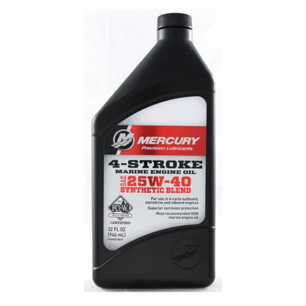 Mercury 4 ütemű hajómotorolaj szintetikus keverék 25W-40 - Hajómotorolaj 4 ütemű 1L