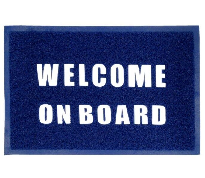 Hajószőnyeg "WELCOME ON BOARD" felirattal 400 x 600 mm