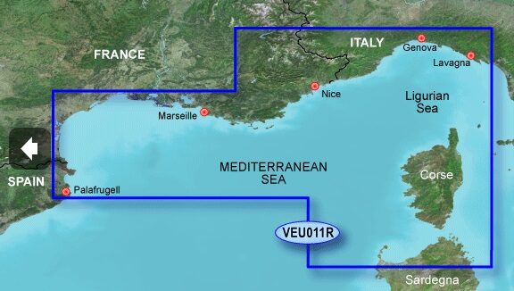 BlueChart G2 Vision - VEU011R /Franciaország, Déli-partvidék és Korzika/