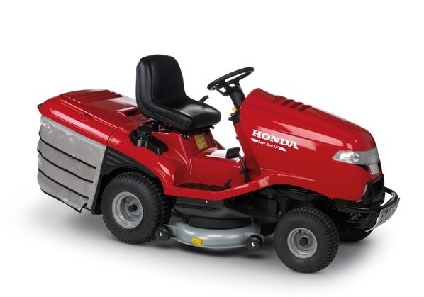 HONDA HF 2417 HT - 102 cm-es traktorfűnyíró, 300 literes kosár elektromos ürítéssel, hidrosztatikus sebességváltóval, Versamow mulcsozóval.