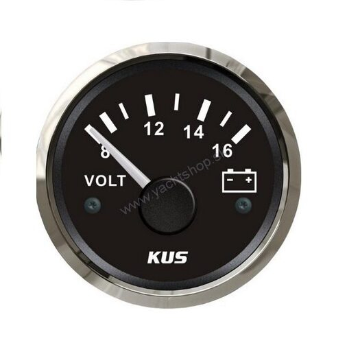 KUS voltmérő 8-16 V - fekete