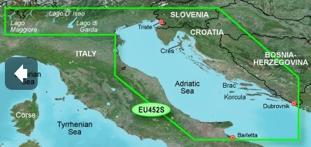 BlueChart G2 - HXEU452S Jadran KICSI