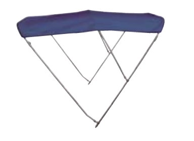 3-ágú biminitető sötétkék rozsdamentes acélból - szélesség 185/195 cm, Ø 25 mm
