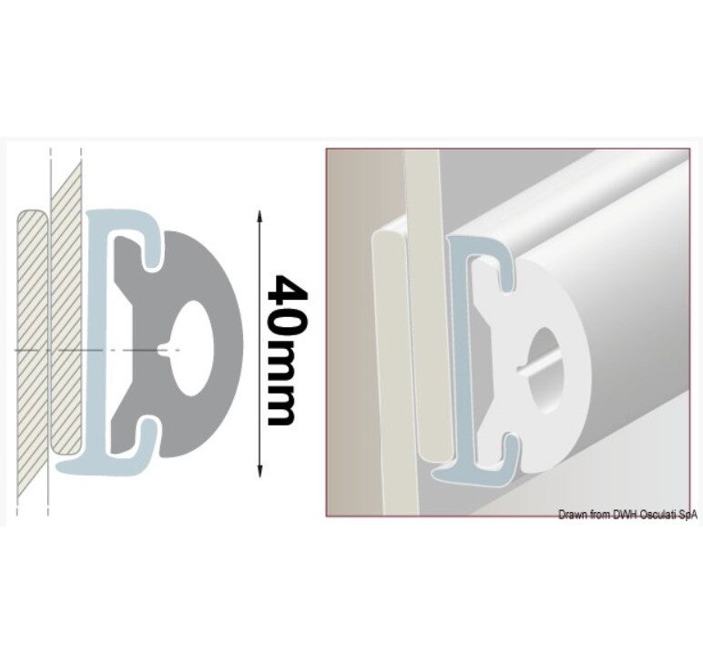 PVC kerületi ütköző 40 mm – külső rész