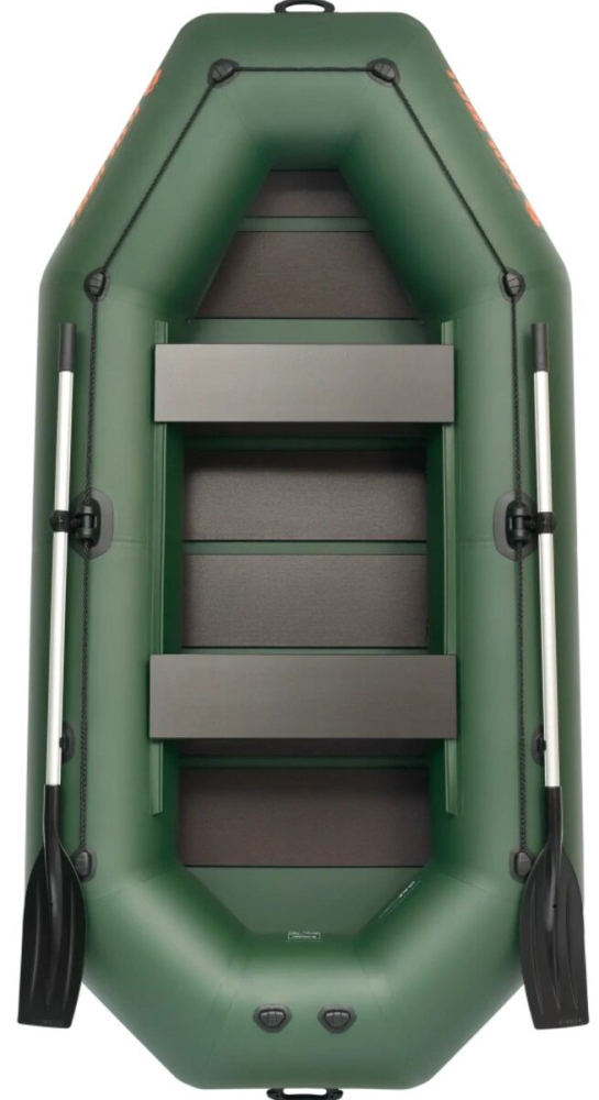 KOLIBRI K-300 CT felfújható csónak rácsos padlóval + motortartóval - zöld