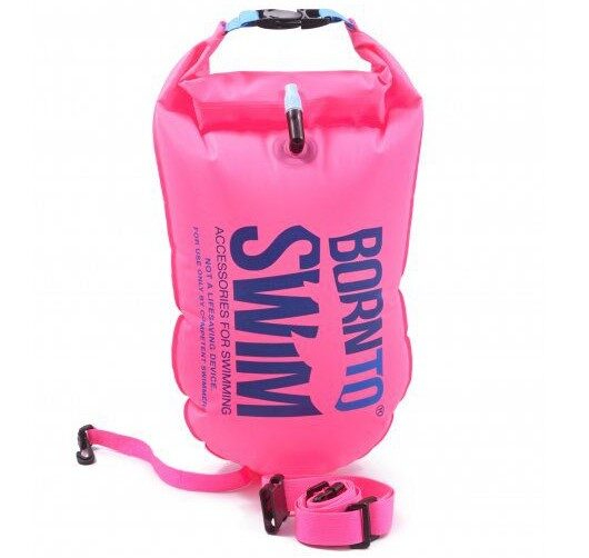 BornToSwim® Mentőgyűrű, úszóbója és táska egyben 64 x 30 cm - Rózsaszín