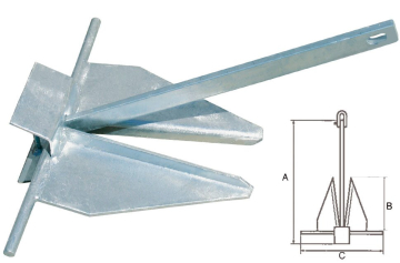 DANFORTH horganyzott lemezhorgony - 4,0 kg