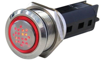 LED figyelmeztető lámpa hanggal - piros