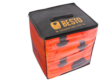 BESTO minősítésű mentőmellények 100N-os zsákban - 6 darabos szett.