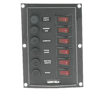 Függőleges vezérlőpanel 6 kapcsolóval