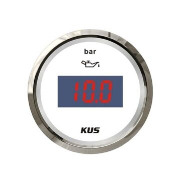 KUS digitális olajnyomásmérő 0-10 bar, fehér