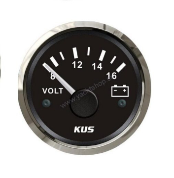 KUS voltmérő 8-16 V - fekete