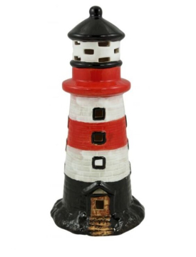 Kerámia gyertyatartó Lighthouse piros - 24,5 cm