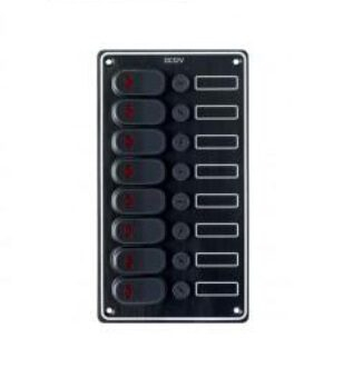 8 kapcsolóval ellátott vezérlőpanel - 134 x 240 mm