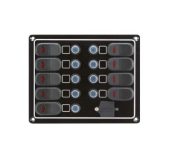 9 kapcsolóval + 1 db USB-vel ellátott vezérlőpanel