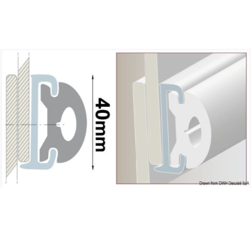 PVC küszöbvédő lemez 40 mm - belső rész