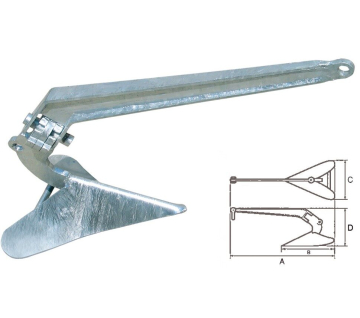"PLOUGH" horganyzott horgony - 27 kg