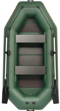 KOLIBRI K-300 CT felfújható csónak rácsos padlóval + motortartóval - zöld