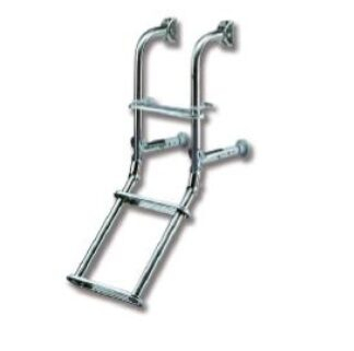 Összecsukható létra, rozsdamentes acél - 2+2 lépcsőfok, H103cm