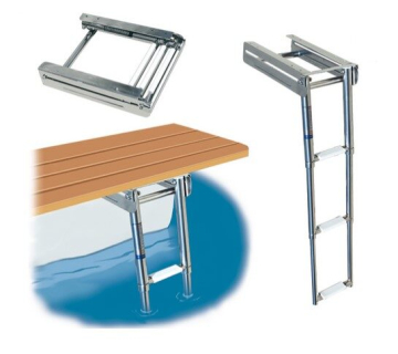 Teleszkópos összecsukható létra a platformhoz - szélesség 29 cm, 3 lépcsőfok