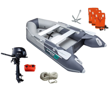 Komplett Gladiator AK 300 AD + Tohatsu MFS 5D SS motor külső üzemanyagtartállyal + kötelező felszerelés