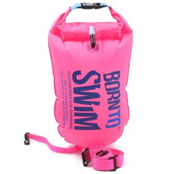 BornToSwim® Mentőgyűrű, úszóbója és táska egyben 64 x 30 cm - Rózsaszín