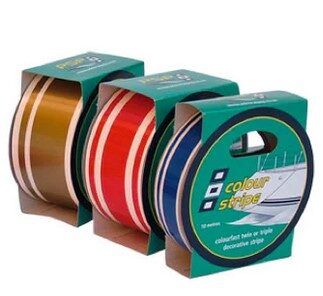 PSP öntapadós dekorációs szalag 44 mm x 10 m - piros, fehér csíkokkal