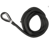 OSCULATI poliészter horgonykötél acél kötélszívvel fekete, 14 mm x 9m
