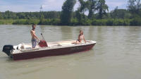 AQUA SYBB üvegszálas horgászcsónak TISZA TFB-06 dupla fenékkel- 550x160x58cm