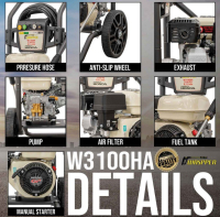 Waspper W3100HA benzinmotoros magasnyomású tisztító, Honda, 5.5 LE, 213 bar/3100 PSI