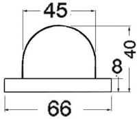 Fehér, 135°-os navigációs lámpa krómozott ABS-ből