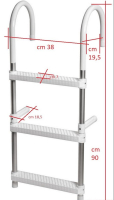 Alumínium létra - 3 fokos, szélessége 35 cm, hossza 83 cm