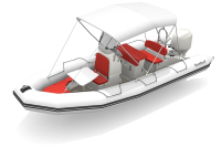 Bombard Sunrider 650 Strongan felfújható csónak világos szürke / tűzszínű