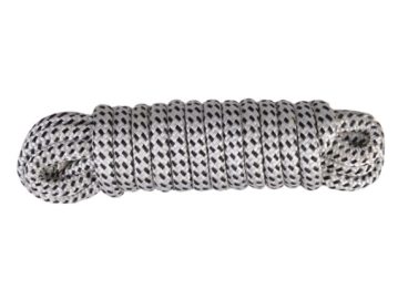 TALAMEX Kikötőkötél hurokkal fekete-fehér – 12 mm x 10 m
