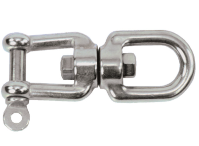 AQUINOX Rozsdamentes acél kengyel forgókapocs, négyszögletes ívvel - 6 mm