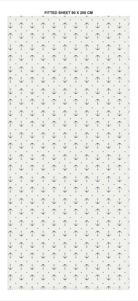 SEA-CLUB Pamut lepedő horgony motívummal - 90 x 200 cm