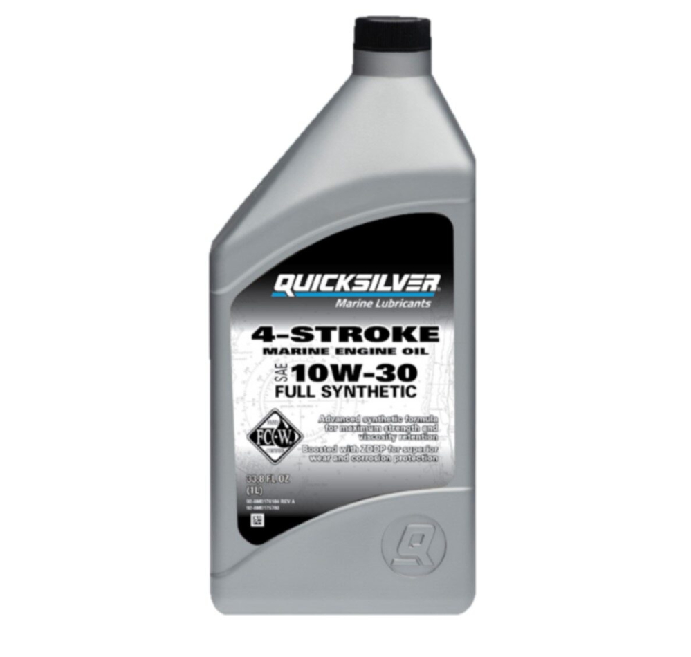 Quicksilver 10W-30 FourStroke Marine Engine Oil Full Synthetic – Négyütemű hajómotor olaj, teljesen szintetikus, 1 liter
