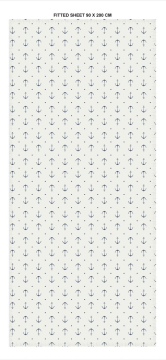 SEA-CLUB Pamut lepedő horgony motívummal - 90 x 200 cm