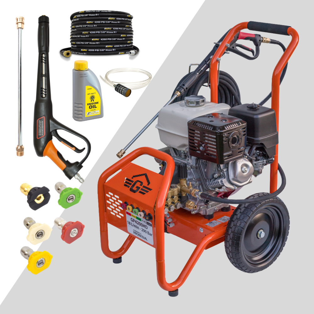 Gaspper GP4200HD benzinmotoros nagynyomású mosó, Honda, 15,0 LE, 290 bar / 4 200 PSI