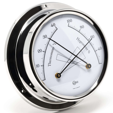 BARIGO TEMPO Termo/higrométer Ø 88 x 25 mm - polírozott króm