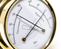 BARIGO TEMPO Termo/higrométer Ø 110 x 32 mm - polírozott sárgaréz