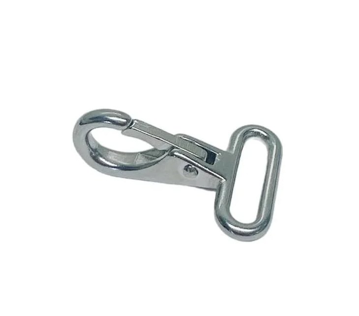 Rozsdamentes karabiner lapos szemmel 25 mm-es pánthoz, AISI 316