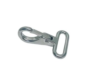 Rozsdamentes karabiner lapos szemmel 25 mm-es pánthoz, AISI 316