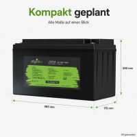 Offgridtec LiFePO4 akkumulátor 12,8 V 200 Ah – 2560 Wh, integrált BMS