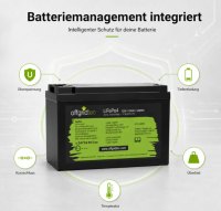 Offgridtec LiFePO4 akkumulátor 12,8 V 100 Ah – 1280 Wh, integrált BMS