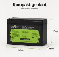 Offgridtec LiFePO4 akkumulátor 12,8 V 8 Ah – 102 Wh, integrált BMS