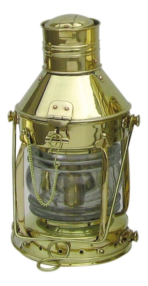 Horgonylámpa sárgarézből, petróleumégővel – 32 cm